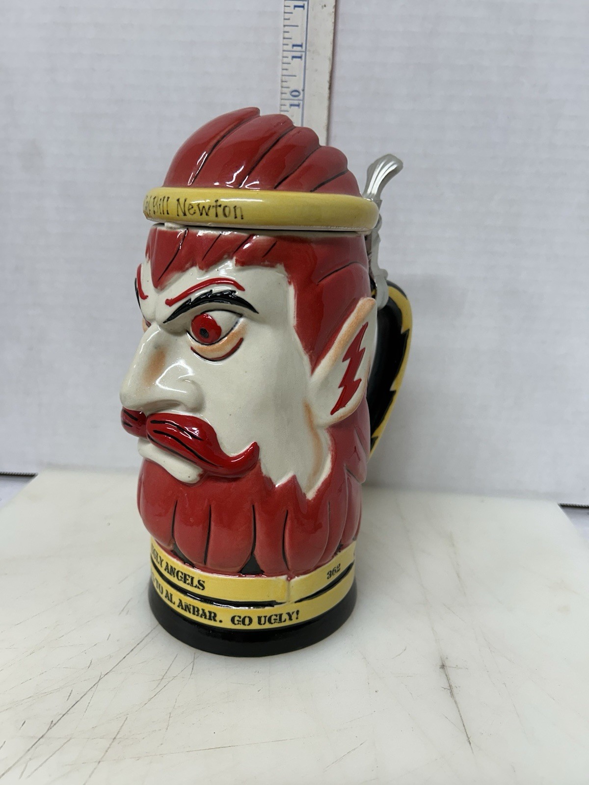 USMC Character Stein. Heavy Helicopter Squadron 362 (HMH-362) UGLY ANGELS Signed
