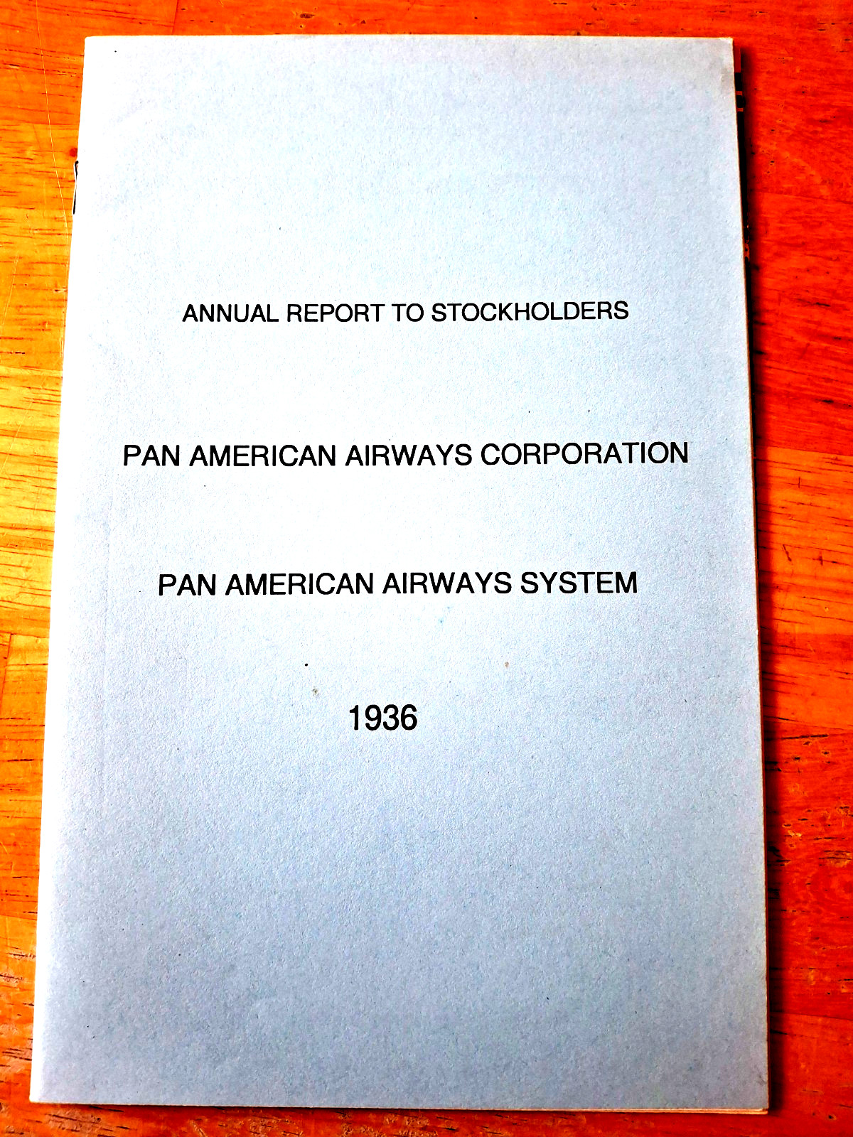 Pan American Airways 1936 Annual Report with Route Map + 8 1/2in x 5 1/2in REPRO