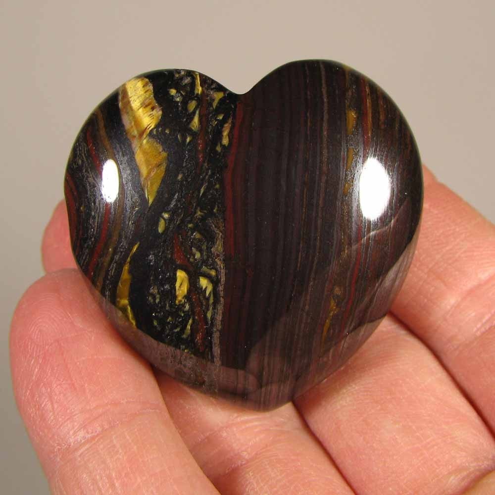 1.8″ RED TIGER IRON Heart Polished Palm Stone – Australia