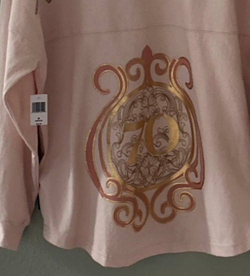 NWT DISNEY ~ DISNEYLAND 70th SPIRIT JERSEY & TOTE BAG ~ L ~ PINK ~ JEWELED