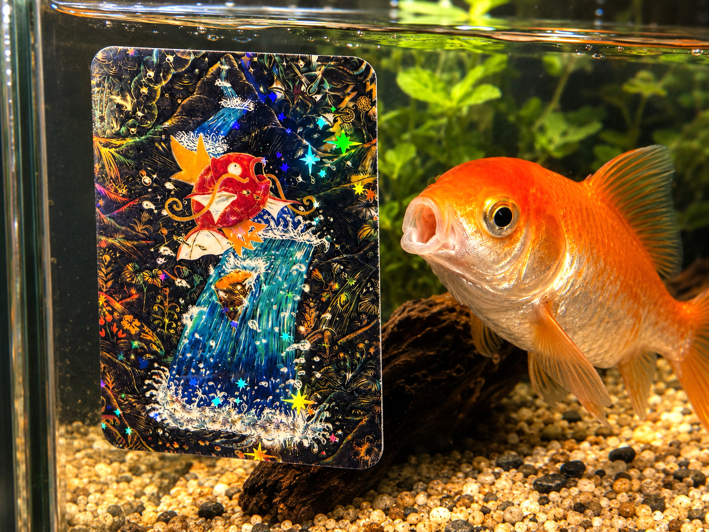 Magikarp Paldea Evolved Pokemon Sticker Holographic Stars 2.2×3.2in Vinyl Decal
