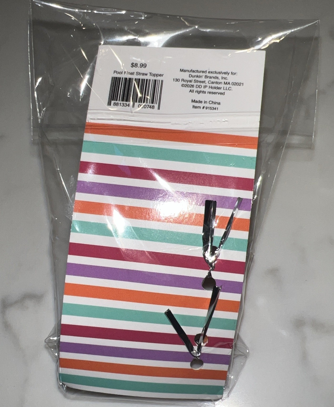 NEW ~ DUNKIN’ Pool Float Straw Topper ~ Dunkin Donuts 2026 Summer Merchandise