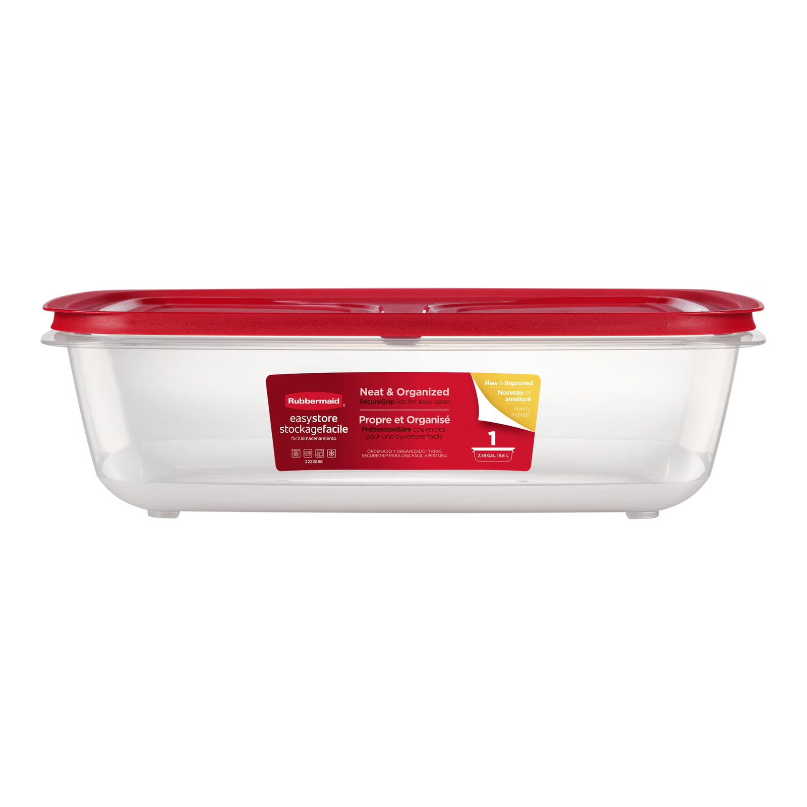Rubbermaid EasyStore Rectangle Container 41.5 Cup with Lid Food Storage