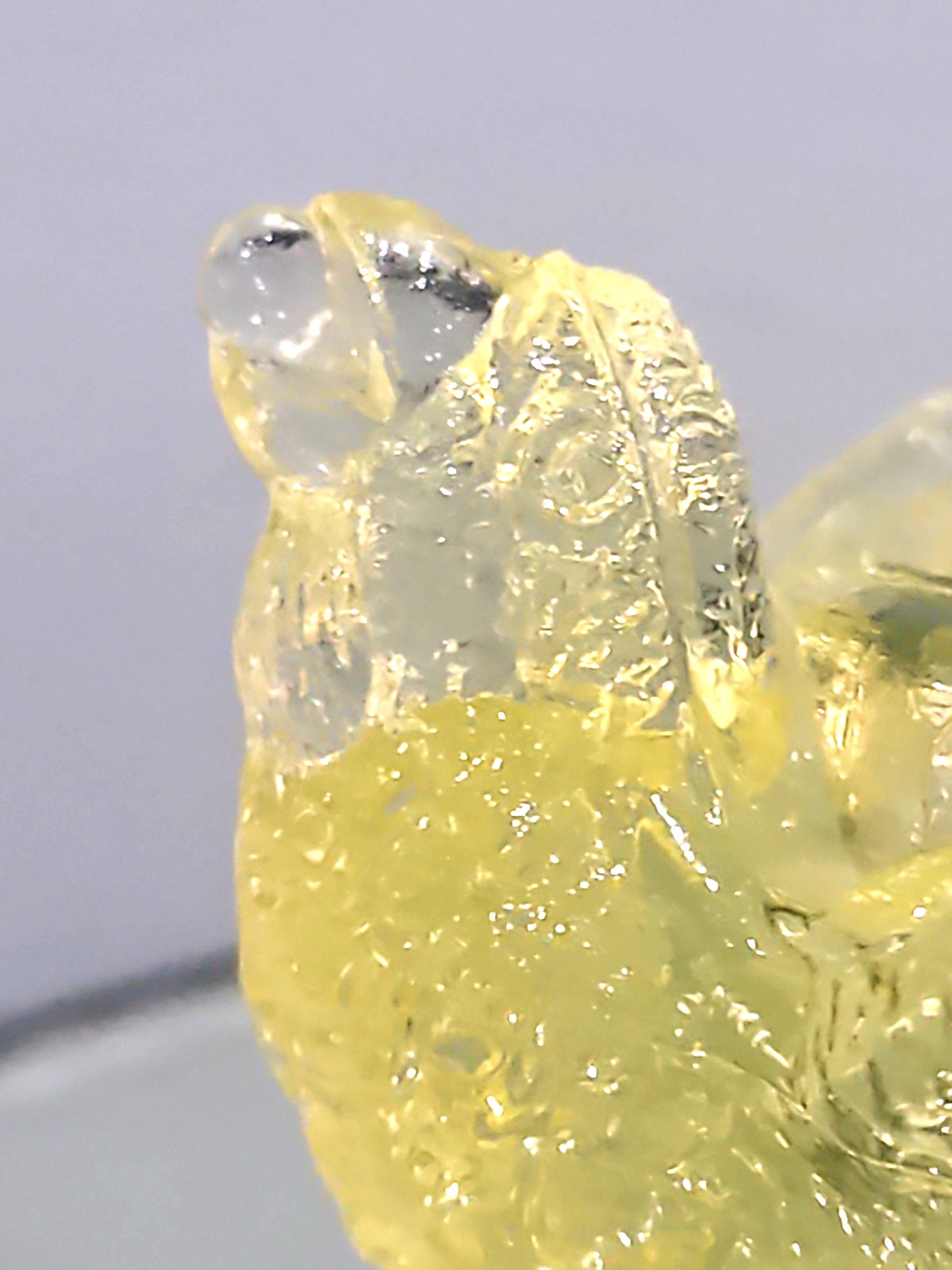 Degenhart Vaseline Yellow Vintage Glass “Bird with Berry” Open Salt Cellar 3″