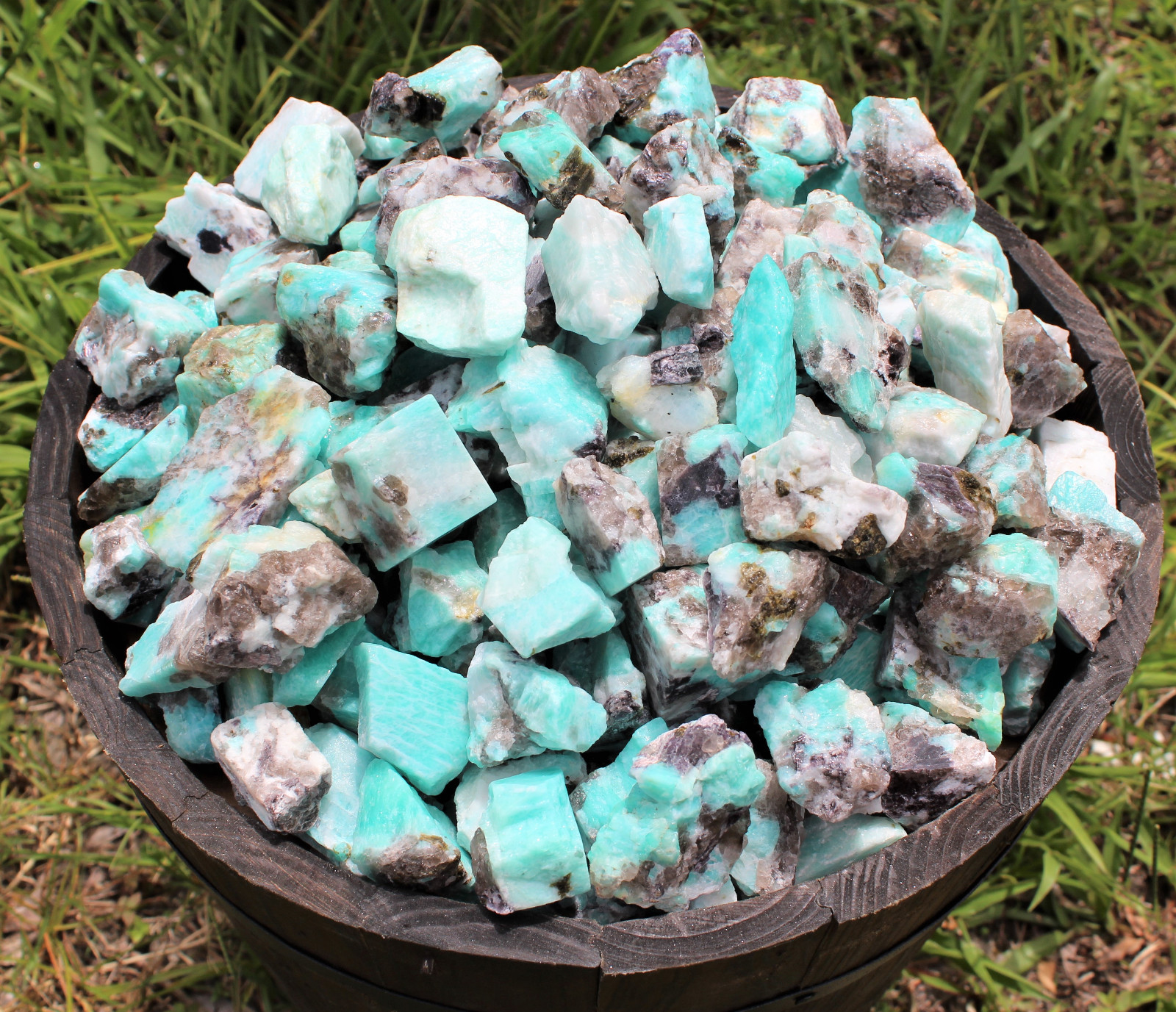 1 lb Lot Bulk Natural Rough Amazonite Crystal Healing Raw (16 oz)