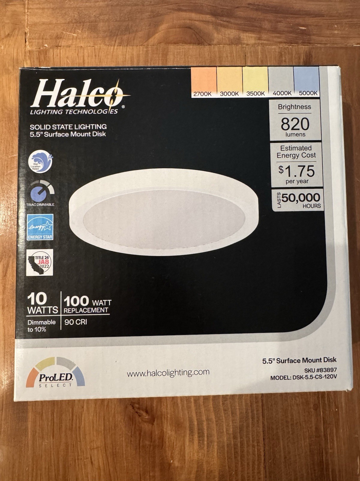 5.5″ Surface Mount LED Disk Lights (Lot of 24) New Indoor & Outdoor Halco