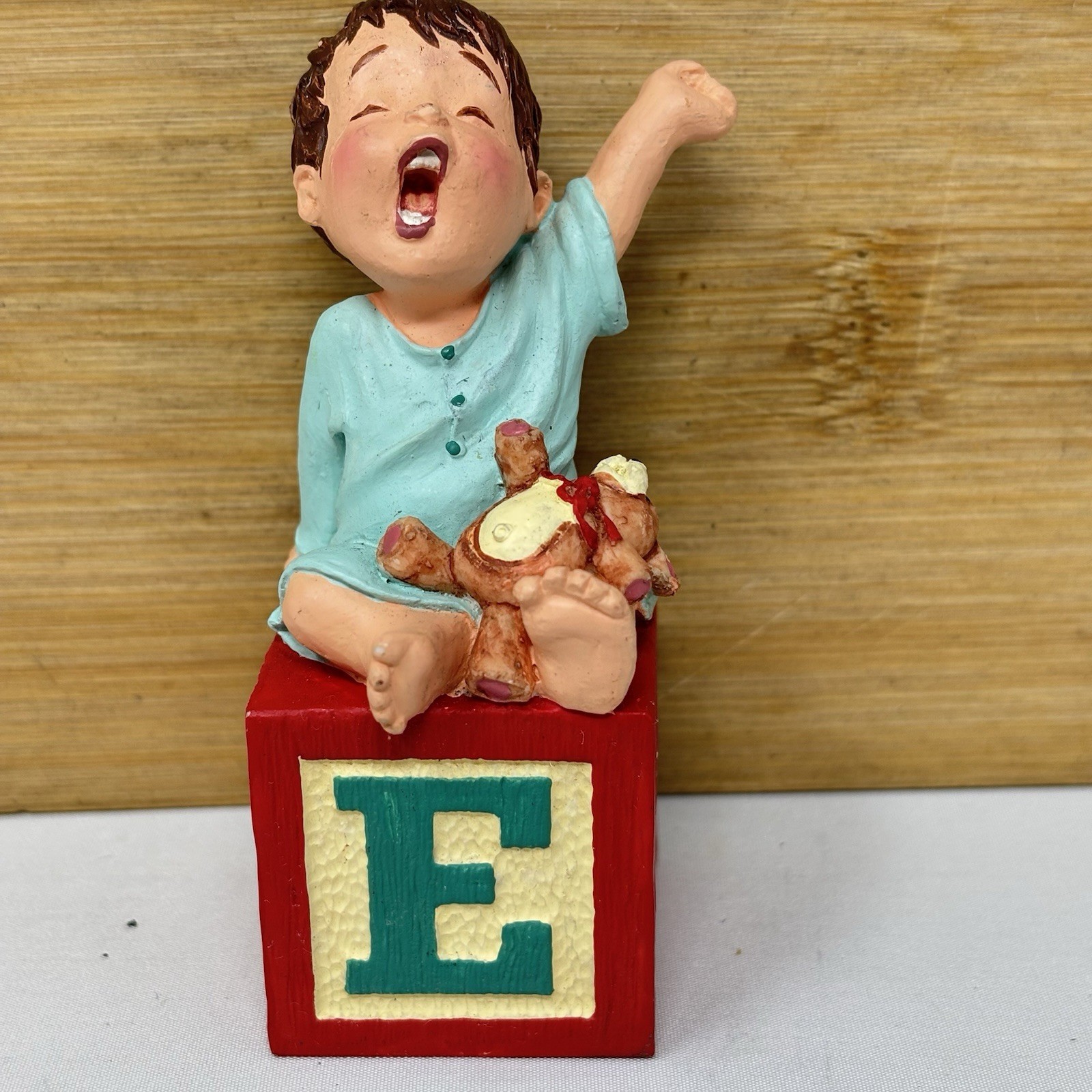 Vintage 1988 Hallmark Building Blocks Letter E Early To Bed Early To Rise HTF