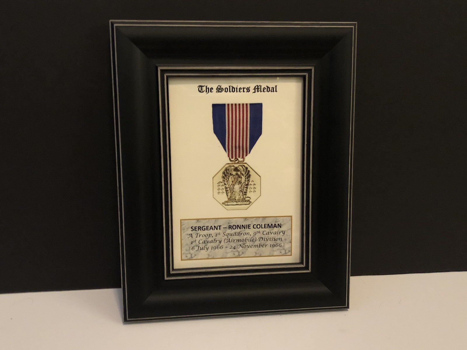 THE SOLDIERS MEDAL ~ Beautiful 5×7 Medal Print with Rank, Name, Unit, etc.