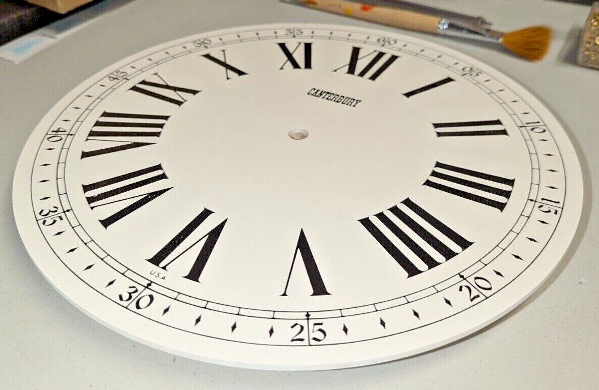 11-1/8″ Printed Clock Dial Only or With Mini Quartz/Hands Movement Option