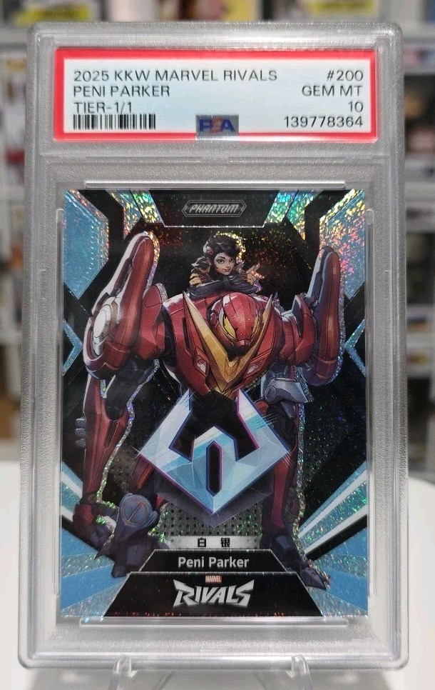 2025 Phantom Marvel Rivals Peni Parker- Silver Tier Card -Black 1/1 PSA 10💎