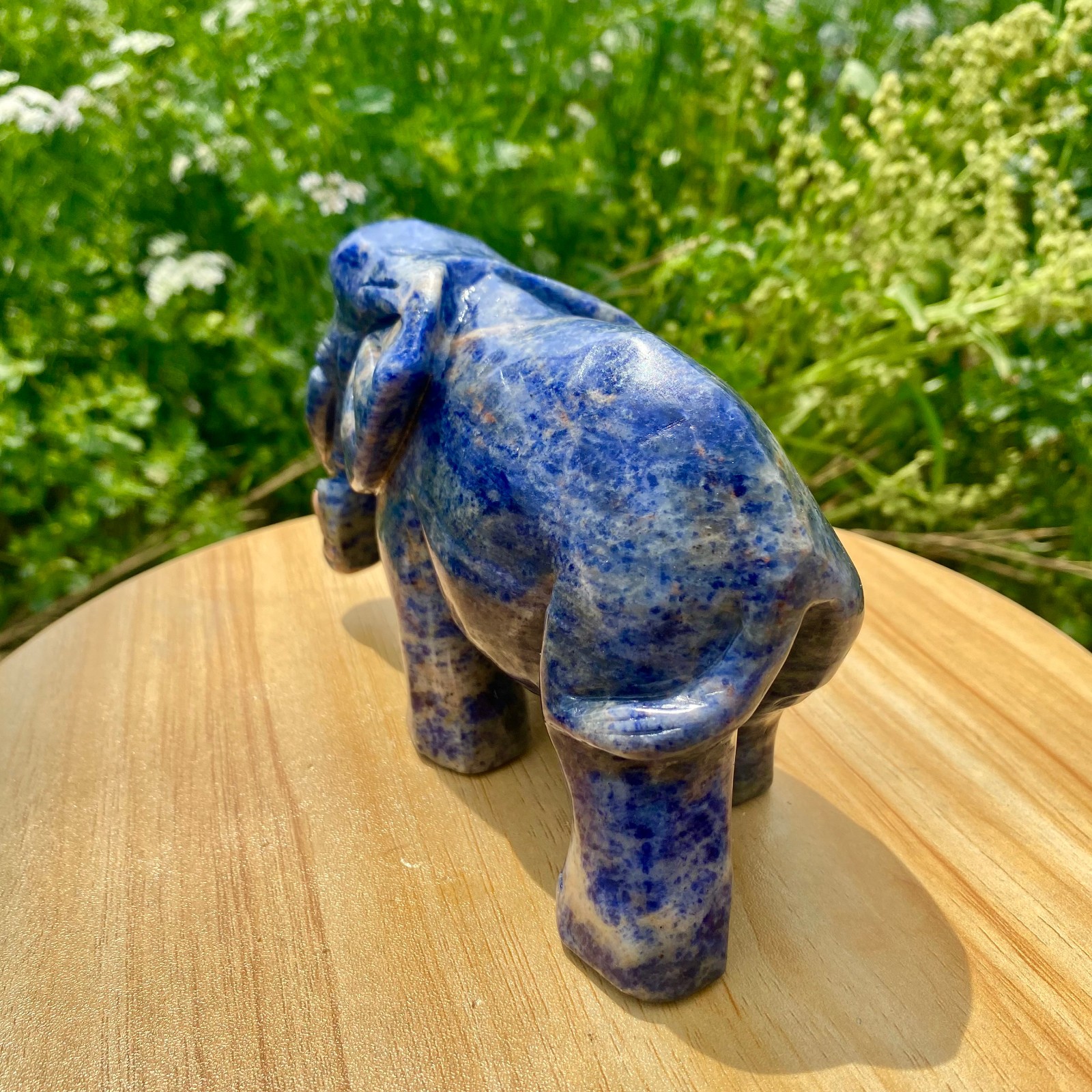 2.2LB Natural blue patterned stone carving image