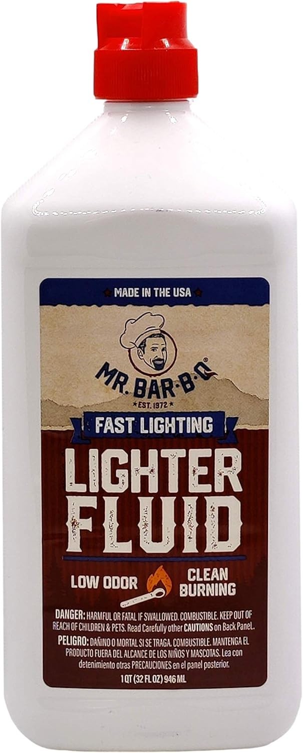2-Pack 1 Quart Low Odor Lighter Fluid – Fast Lighting for Grilling & Camping