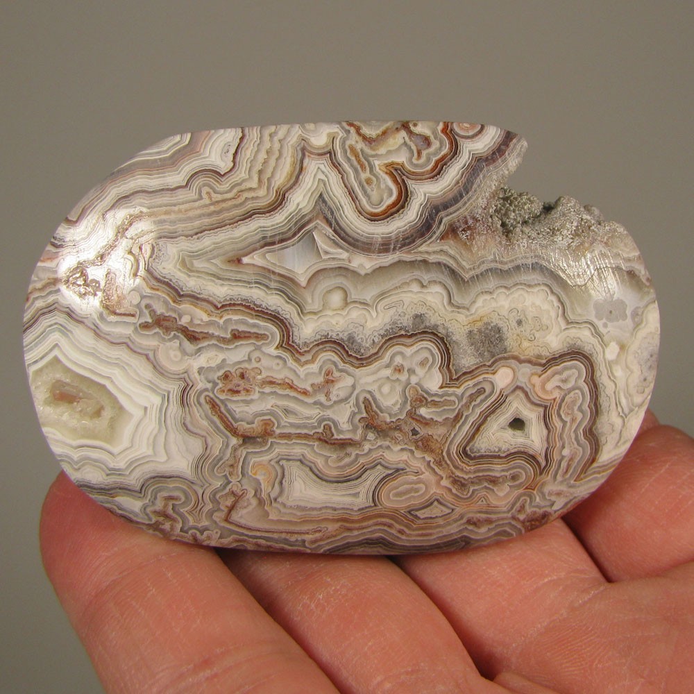 2.6″ CRAZY LACE AGATE Polished Palm Stone Gemstone – Mexico