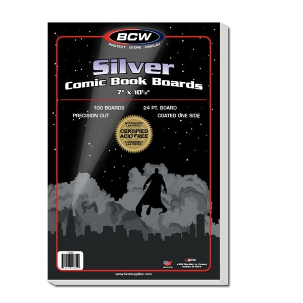 100 BCW RESEALABLE Silver Thick Comic Book Poly Bags +Acid Free Backer Boards