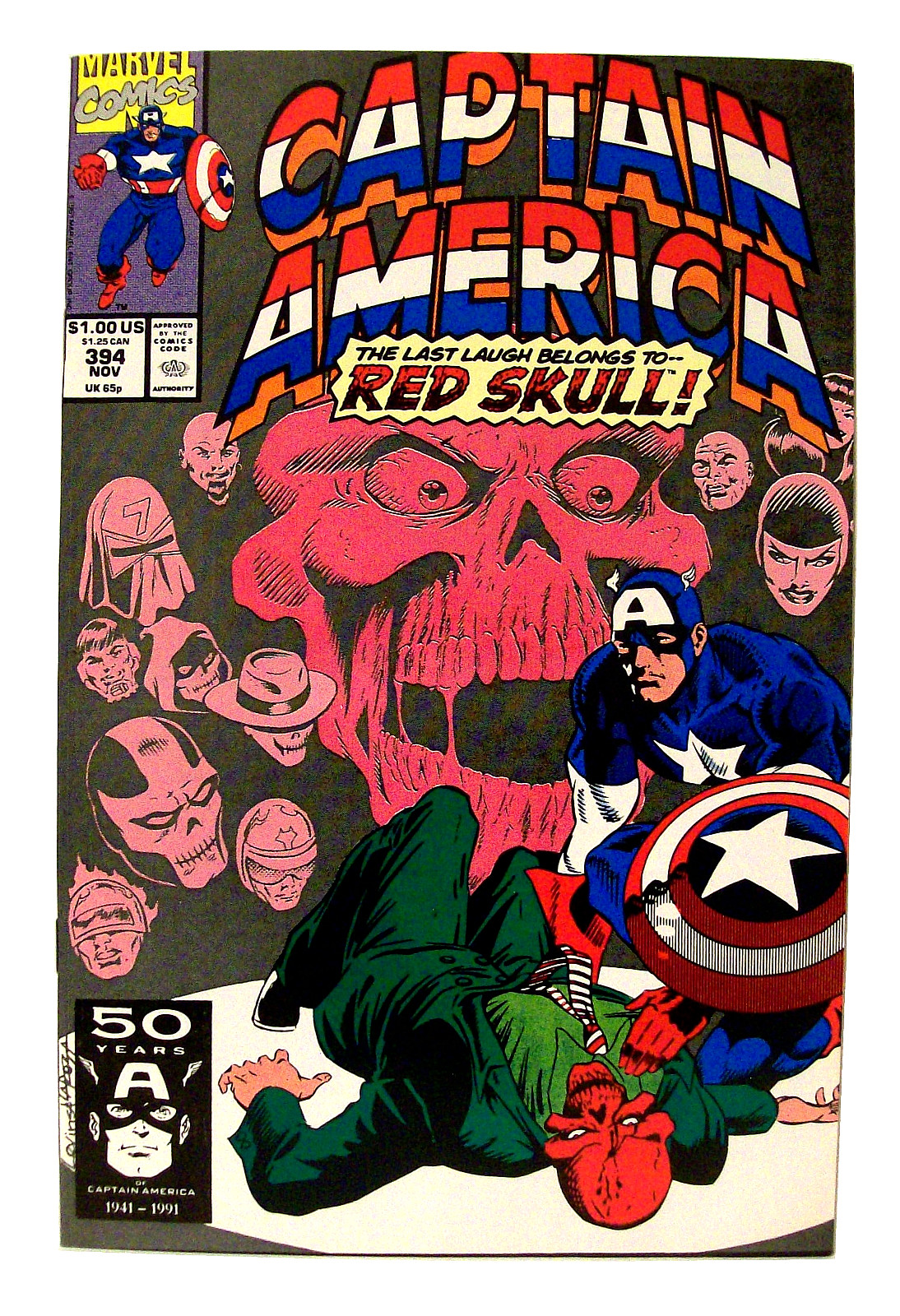 “CAPTAIN AMERICA” Issue # 394 (Nov 1991, Marvel) f. RED SKULL, CROSSBONES