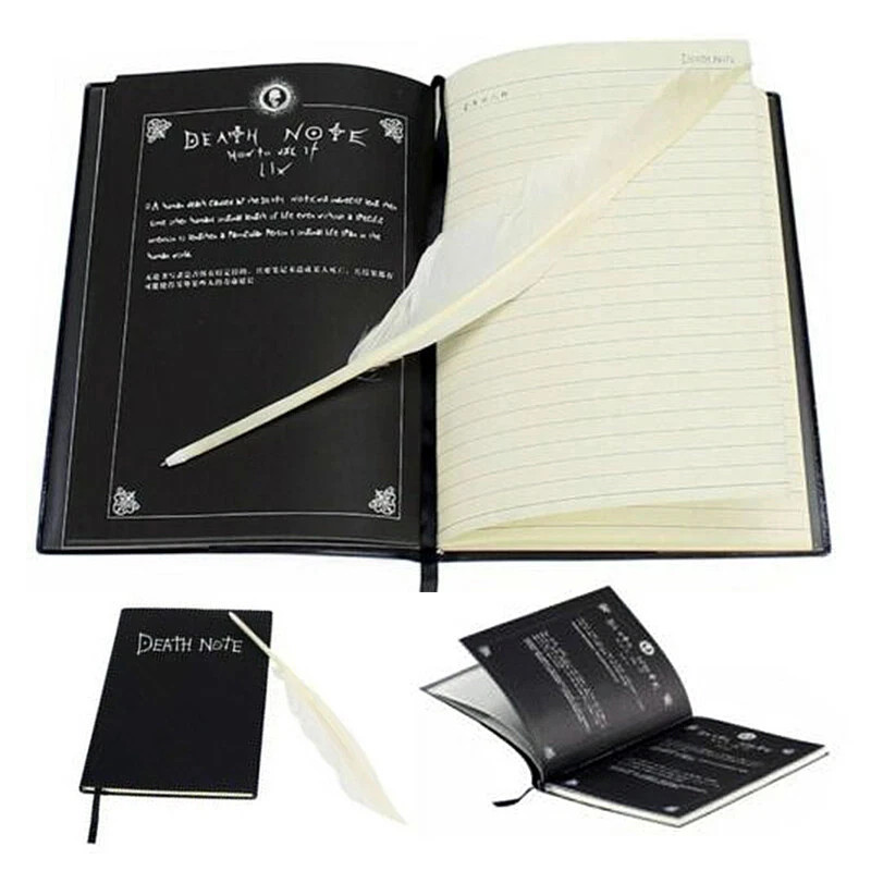 Death Note Journal & Feather Pen Anime Cosplay Writing Notebook Set