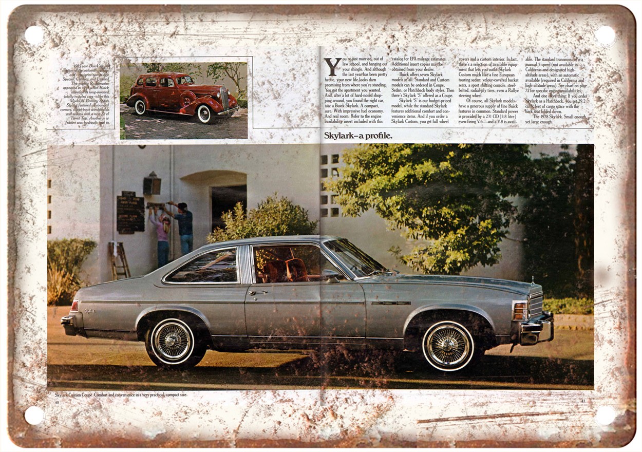 1978 Buick Prestige Vintage Auto Ad Retro Look Reproduction Metal Sign AM6927