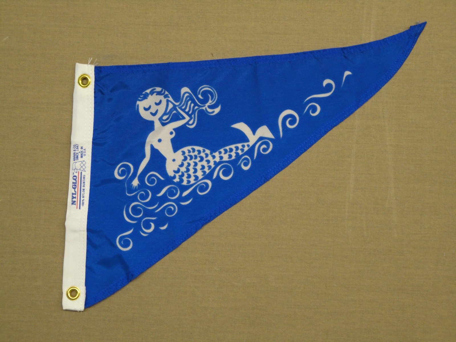 Mermaid Water Blue Boating Indoor Outdoor Nylon Pennant Grommets 12″ X 15″
