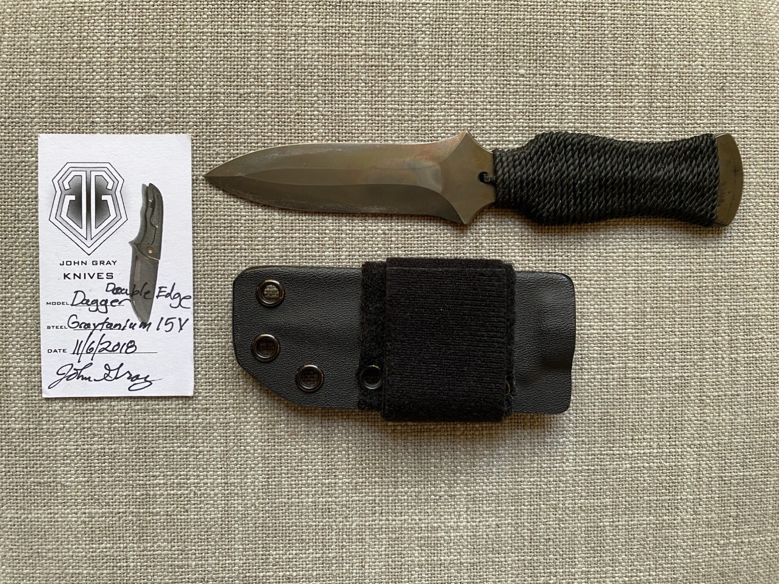John Gray Knives Double Edge Dagger Titanium Lightweight Not Pikal