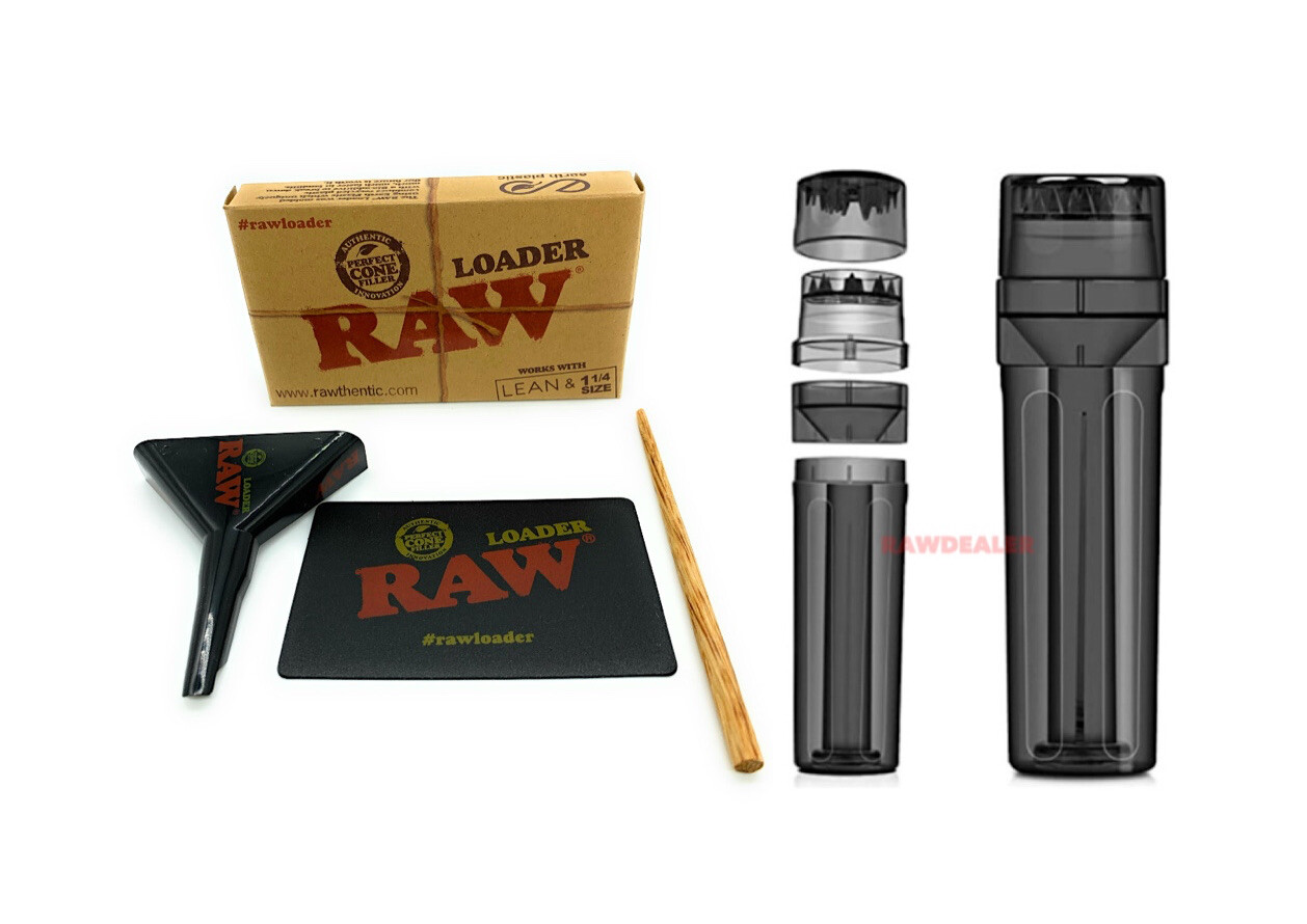 raw 1 1/4 cone loader kit + new design cone grinder filler storage 3 in 1