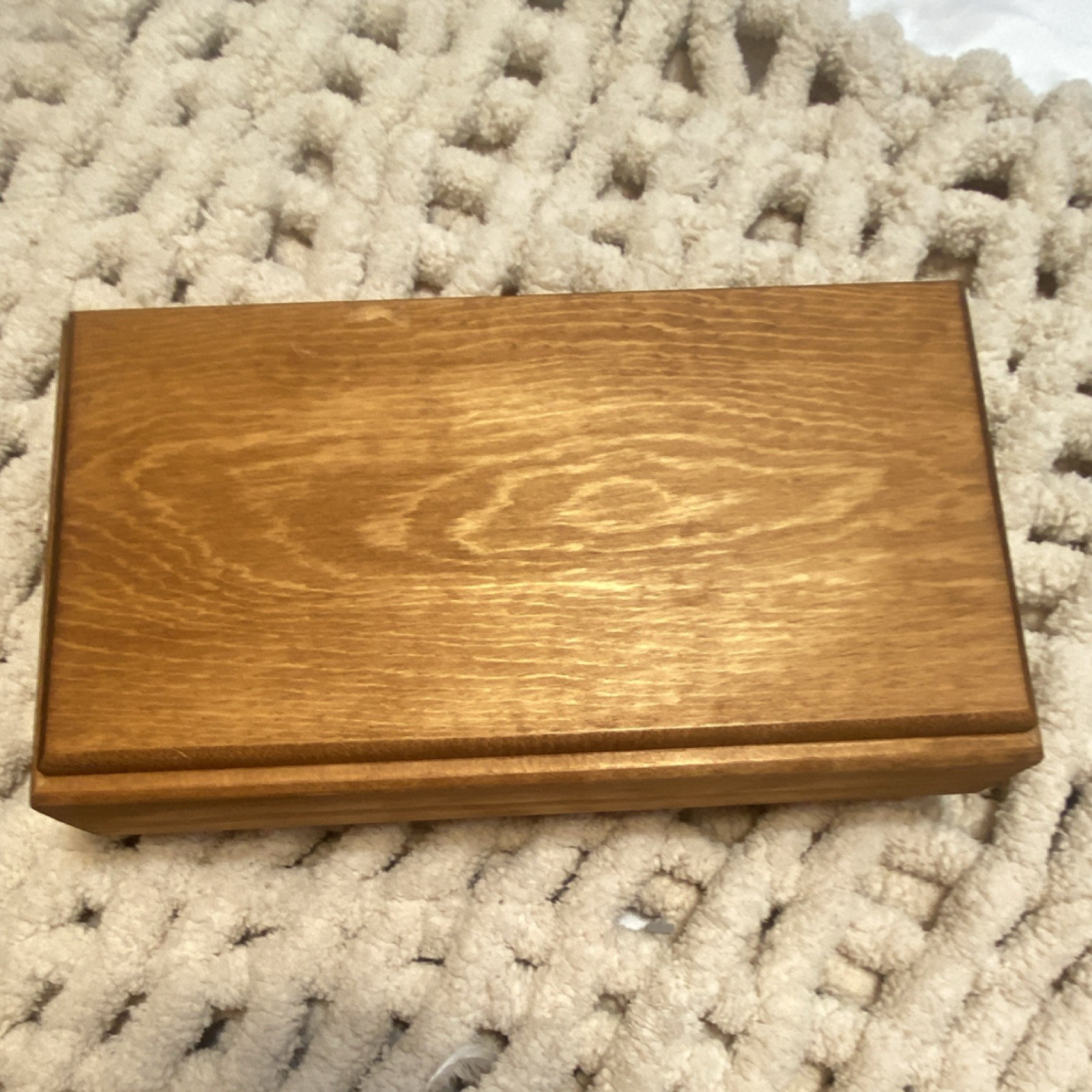 Wood Rectangular Decorative Box with Removable Lid Brown Wood-Finished