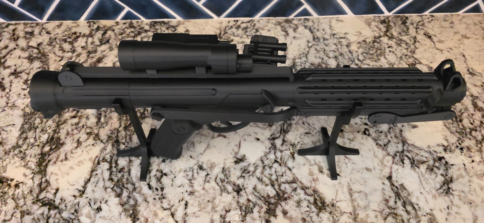 27″ BLACK Stormtrooper E-11 Blaster Rifle with Fold Out Stock | 3D Printed