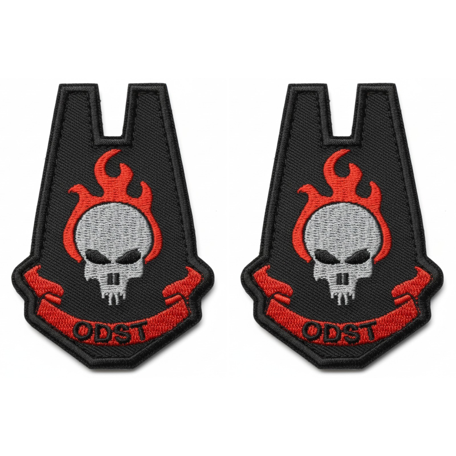 HALO BLACK AND RED ODST PATCH – 2.5 X 3.5 Inch 2pc BUNDLE HOOK BACKING