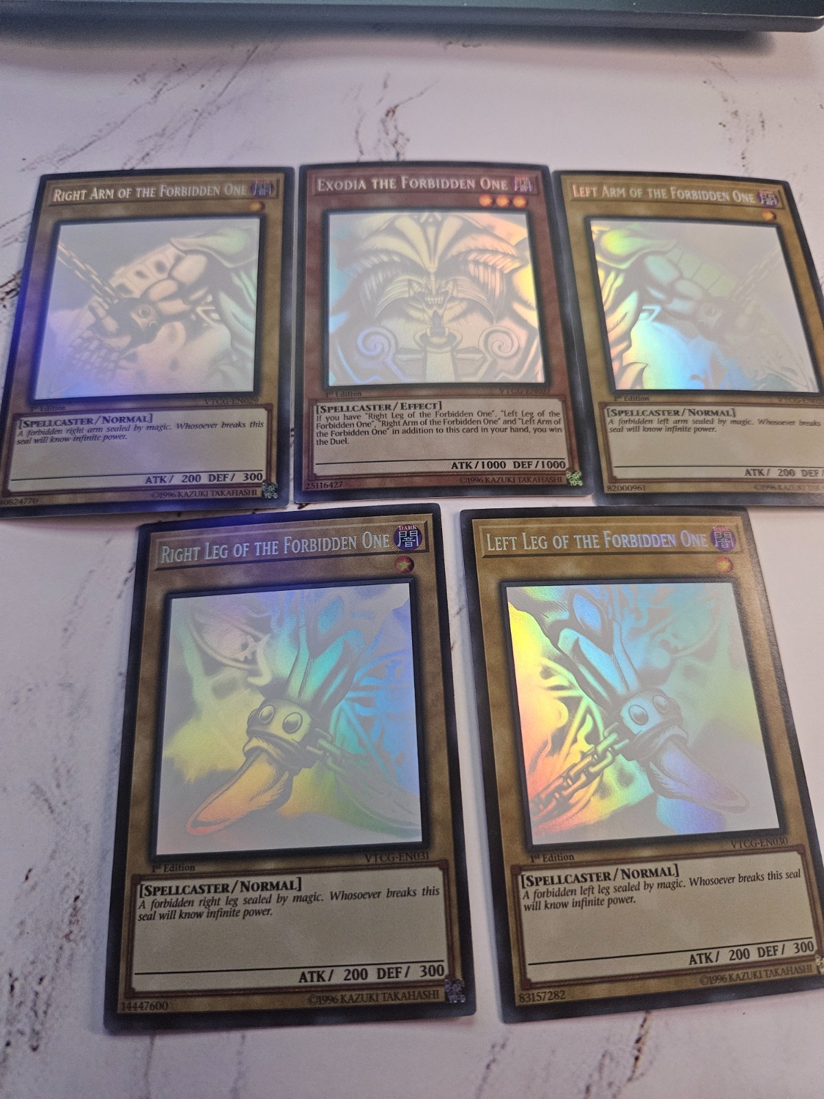 Ghost Rare Exodia the Forbidden One Set *READ* 5 Pieces Head/Leg/Arm/Right/Left