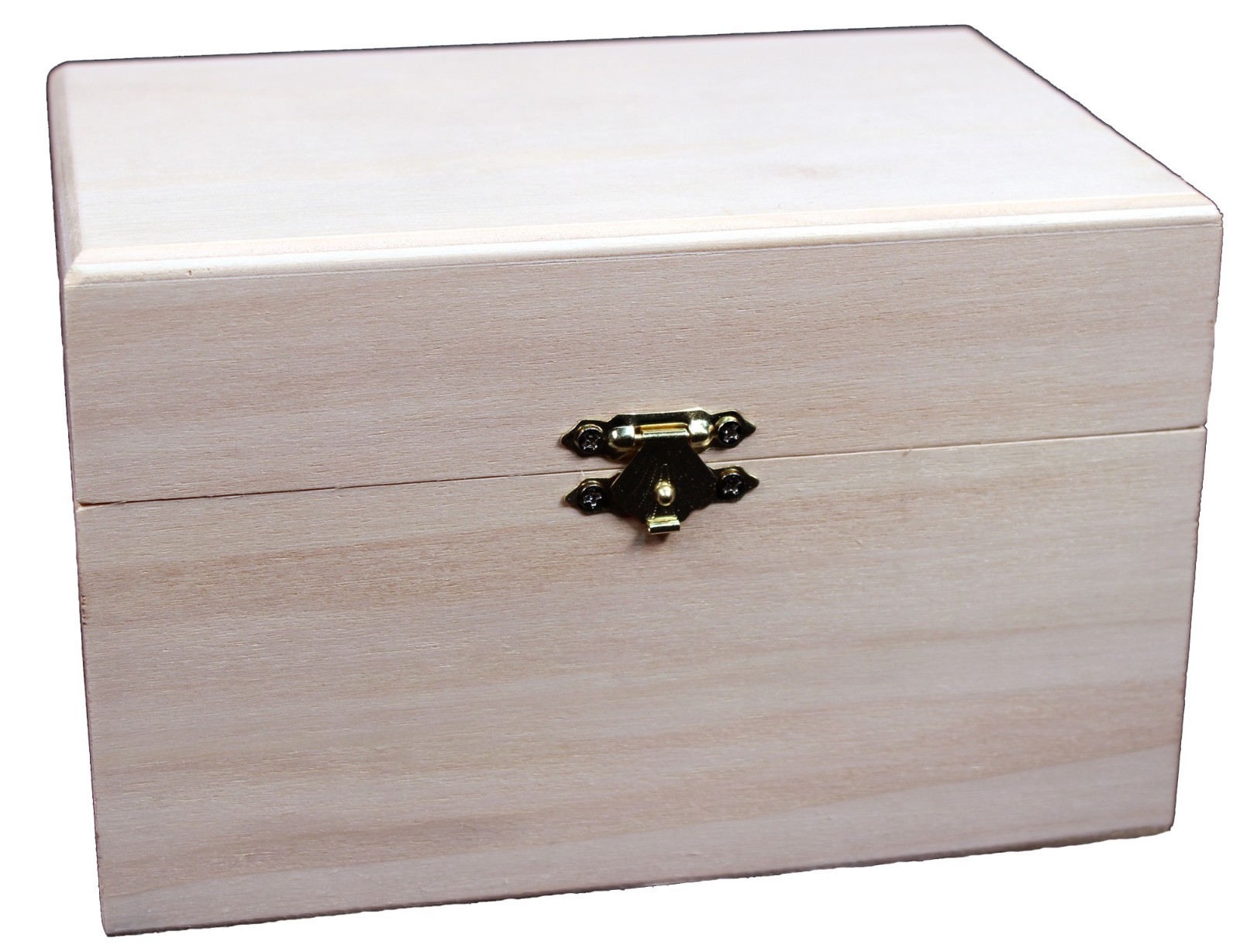 Wooden Recipe Box w/ Hinged Lid & Front Clasp, Unfinished – 6.75″ x 4.5″ x 4.25″