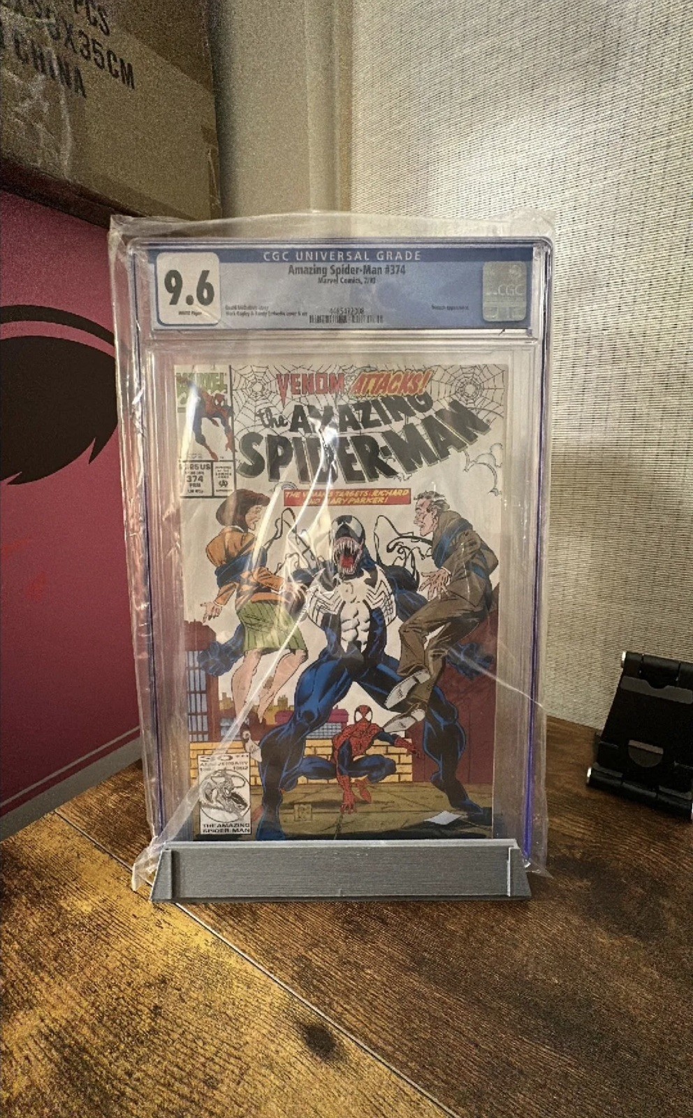 AMAZING SPIDER-MAN #374 CGC 9.6 VENOM ATTACKS MARVEL COMICS 1993