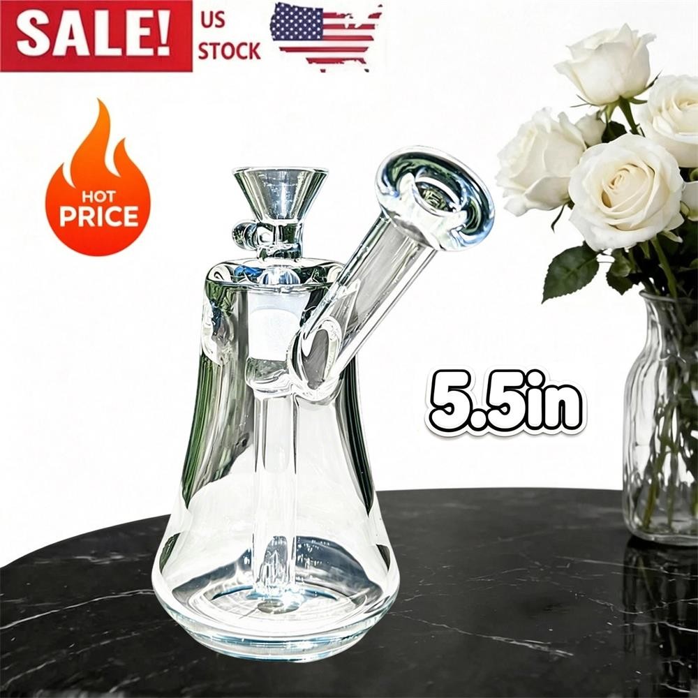 5.5″ Thick Hammer Glass Bubbler Bong Carb Hole Premium Quality Water Pipe Hookah