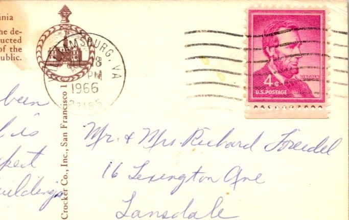 1966 Colonial Williamsburg VA Magazine & Guardhouse Postcard Mirro-Krome