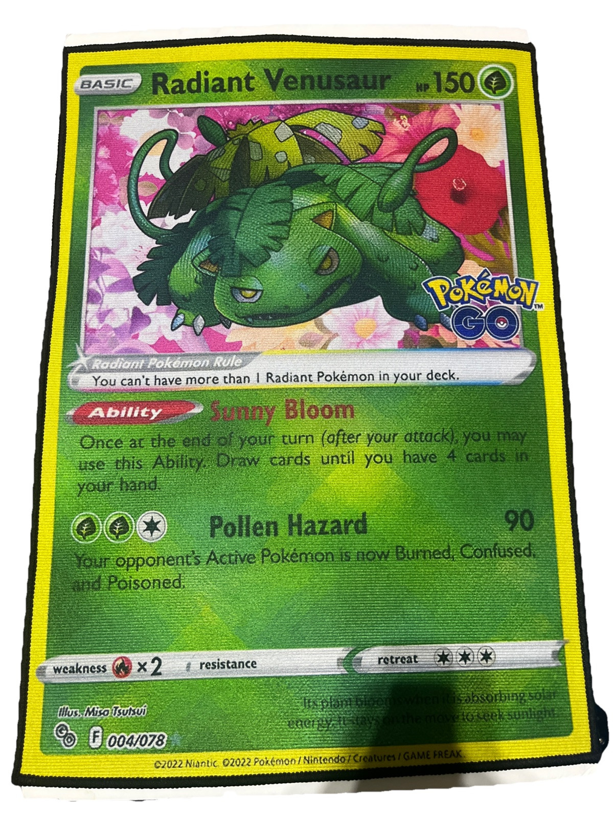 Rug Mat Wall Hanging Pokémon TCG Radiant Venusaur Pokemon GO Holo Radiant Rare