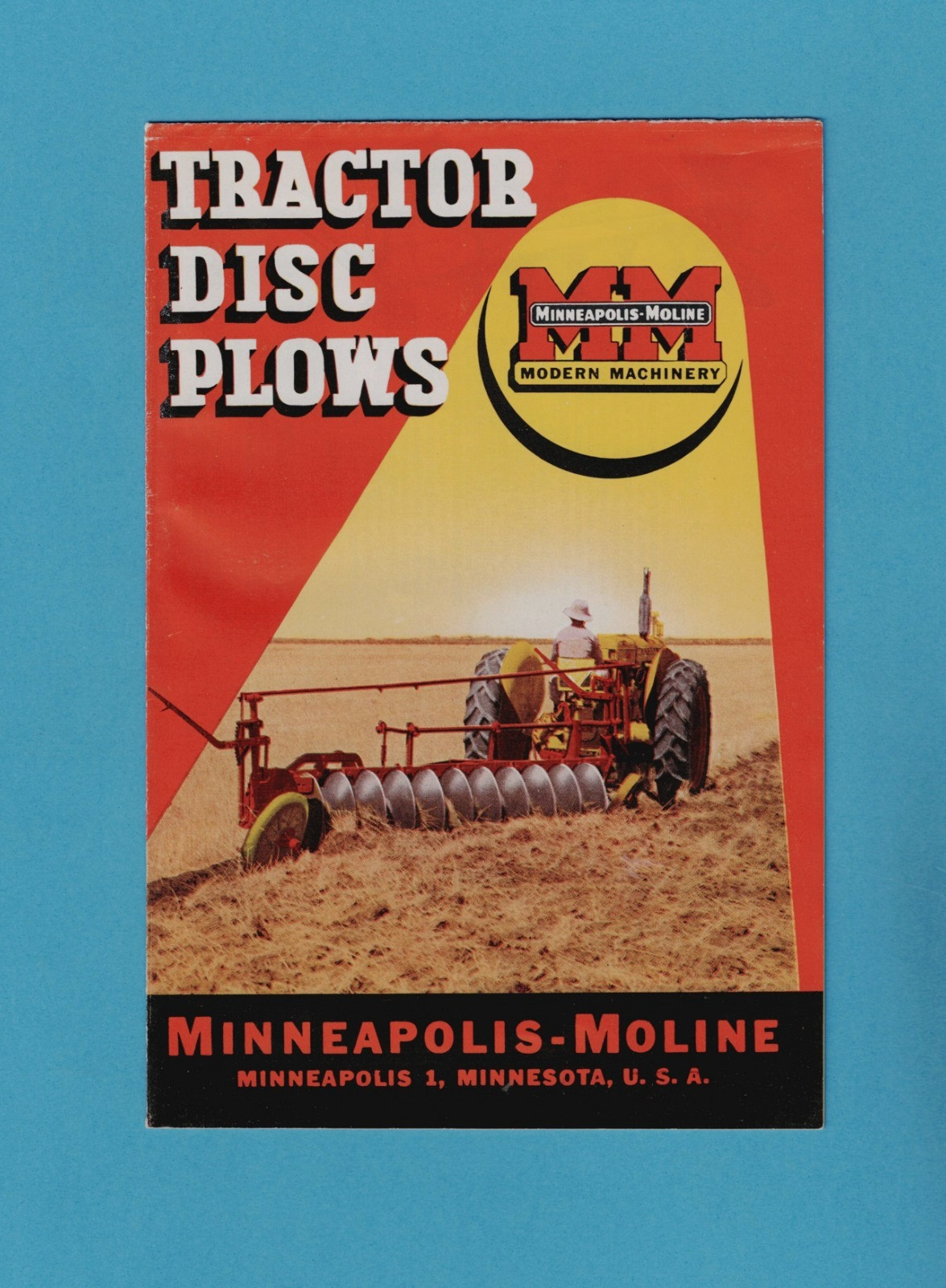 MINNEAPOLIS-MOLINE TRACTOR DISC PLOWS 8 PAGE BROCHURE 86564-K 11-49