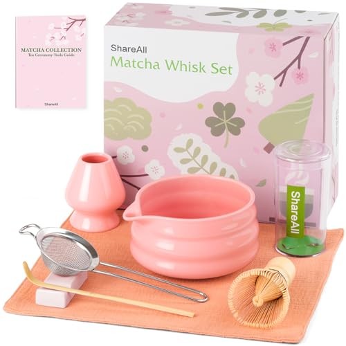 Matcha Whisk Set – 7-Piece Matcha Set & Complete Matcha Kit 7Pcs Playful Pink