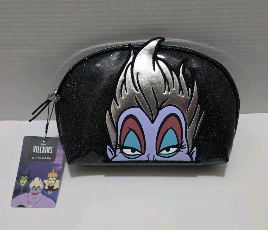New Primark Disney Ursula Cosmetic Bag With Trident Zipper Charm