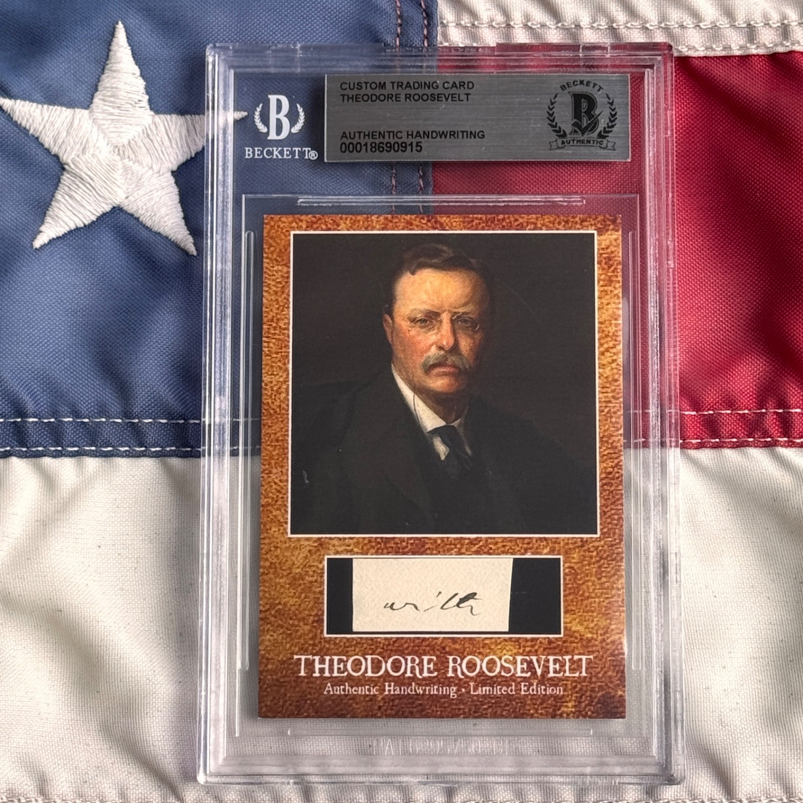 Theodore Roosevelt Handwritten Word Cut from Autograph Letter Signed Beckett BAS