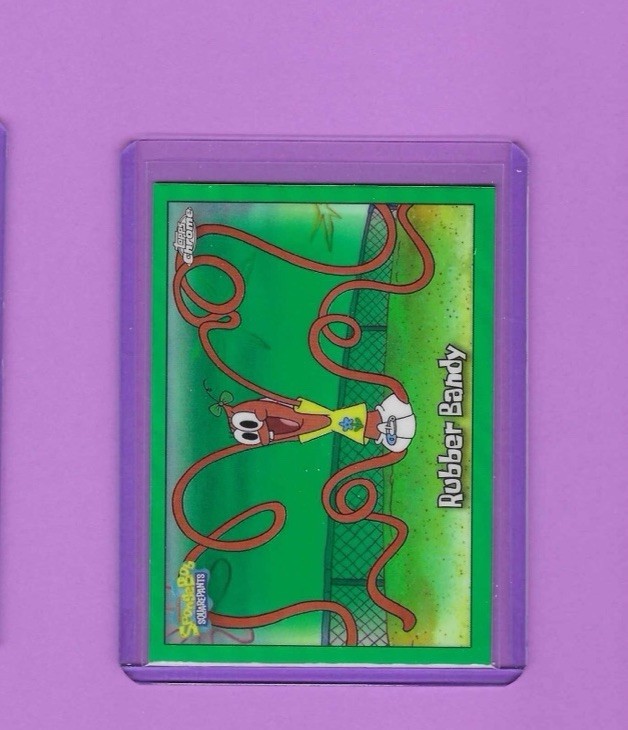 2025 Topps Chrome SpongeBob #140 Rubber Bandy Green Kelp Refractor