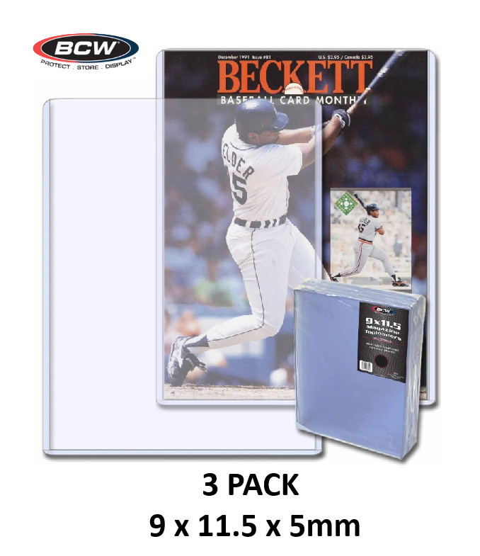 BCW (New) 3 Pack Magazine Top Loader – Rigid PVC Holder – 9 x 11.5 x 5mm