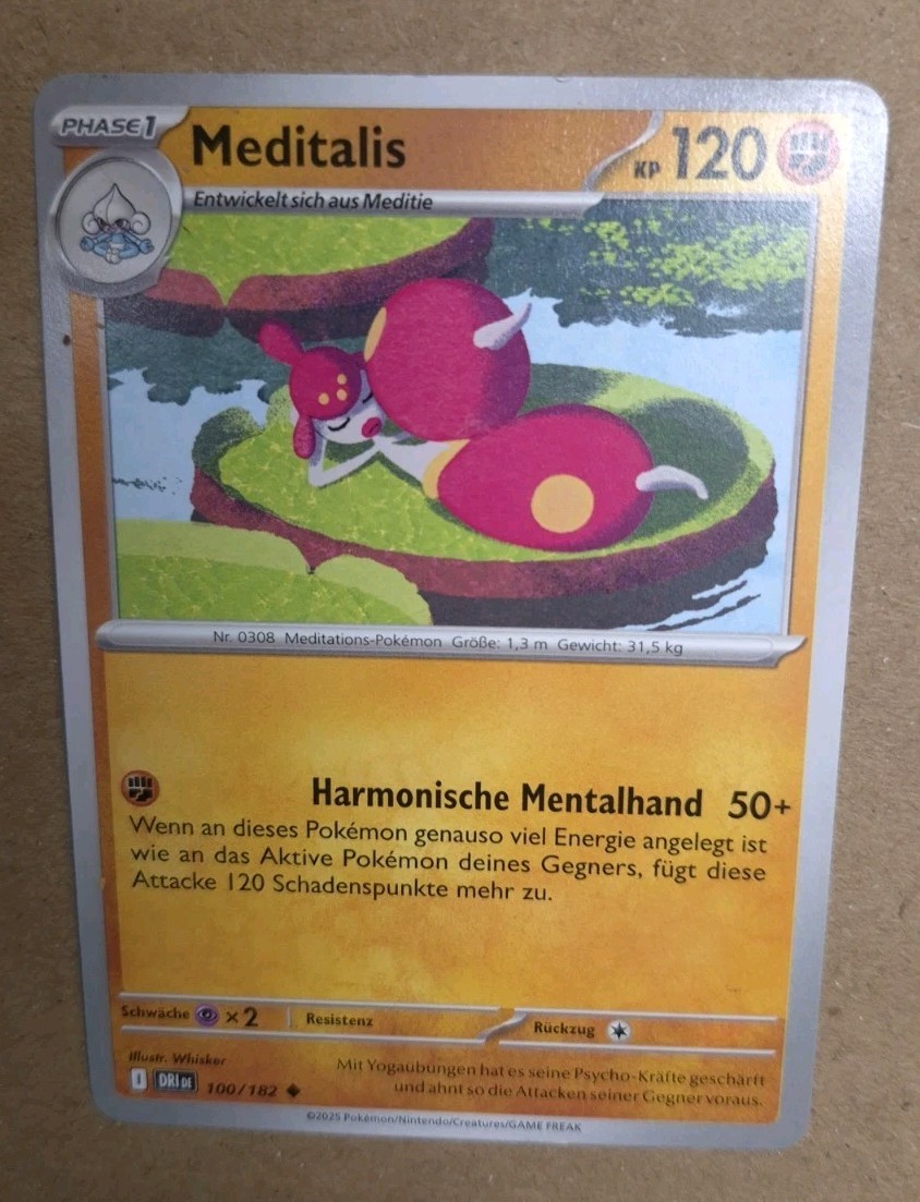 Pokemon Card Meditalis 100/182 Uncommon Eternal Rivals German Near Mint