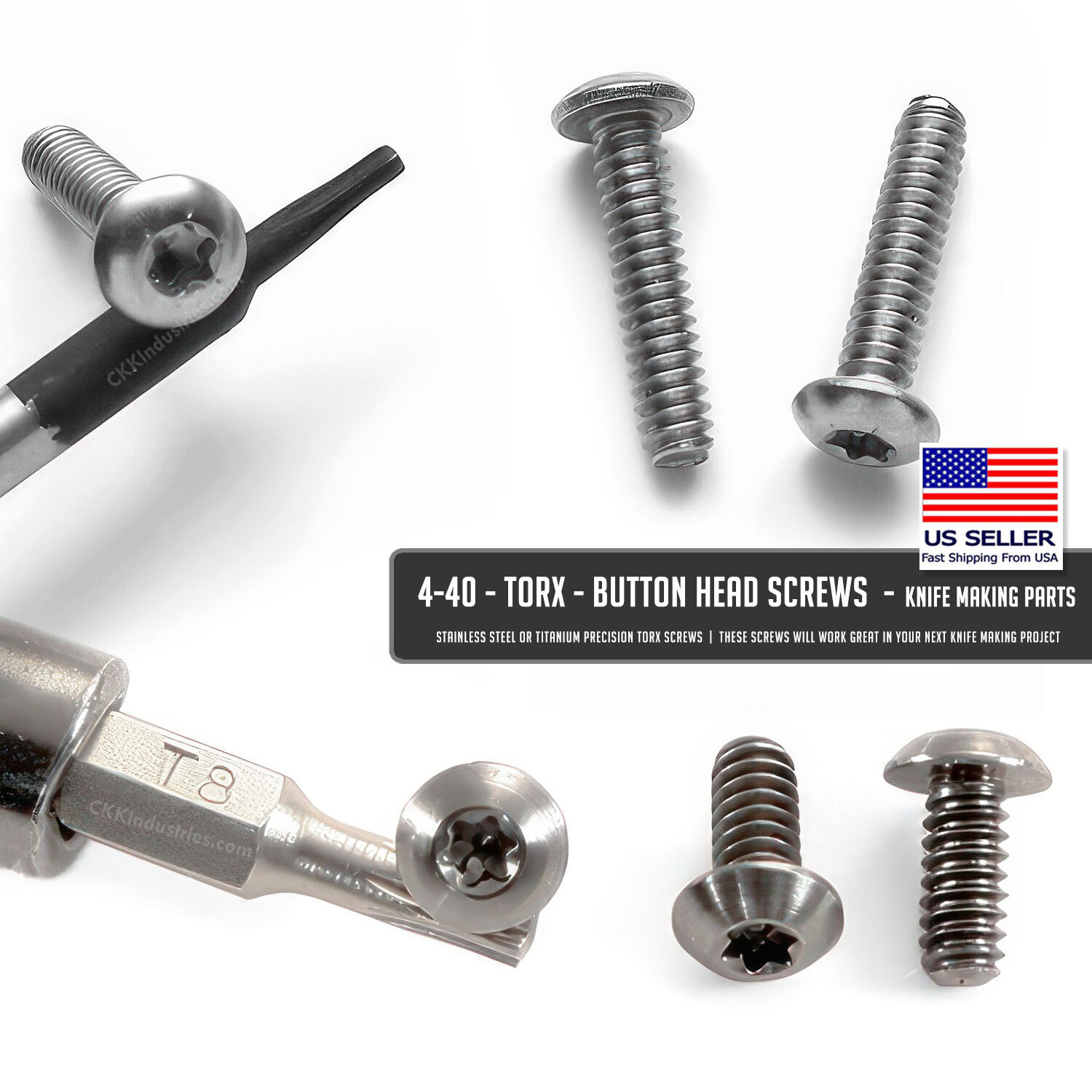 4-40 – TORX – Button Head Screws – Knife Making Parts – 25 Count
