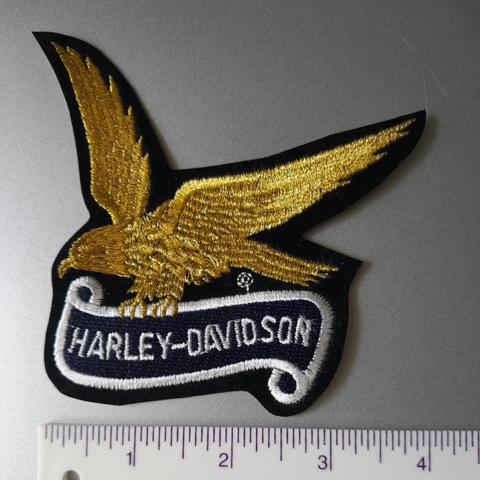 Original HARLEY DAVIDSON Licenced Gold Eagle Motorcycle Patch Iron on 3×4 inch