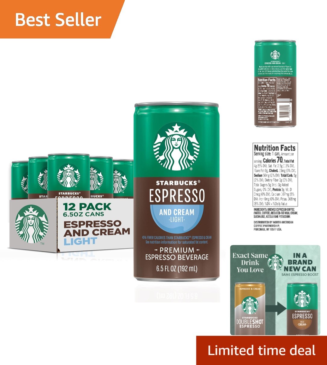 Starbucks Espresso and Cream Light Ready-to-Drink 12 Pack