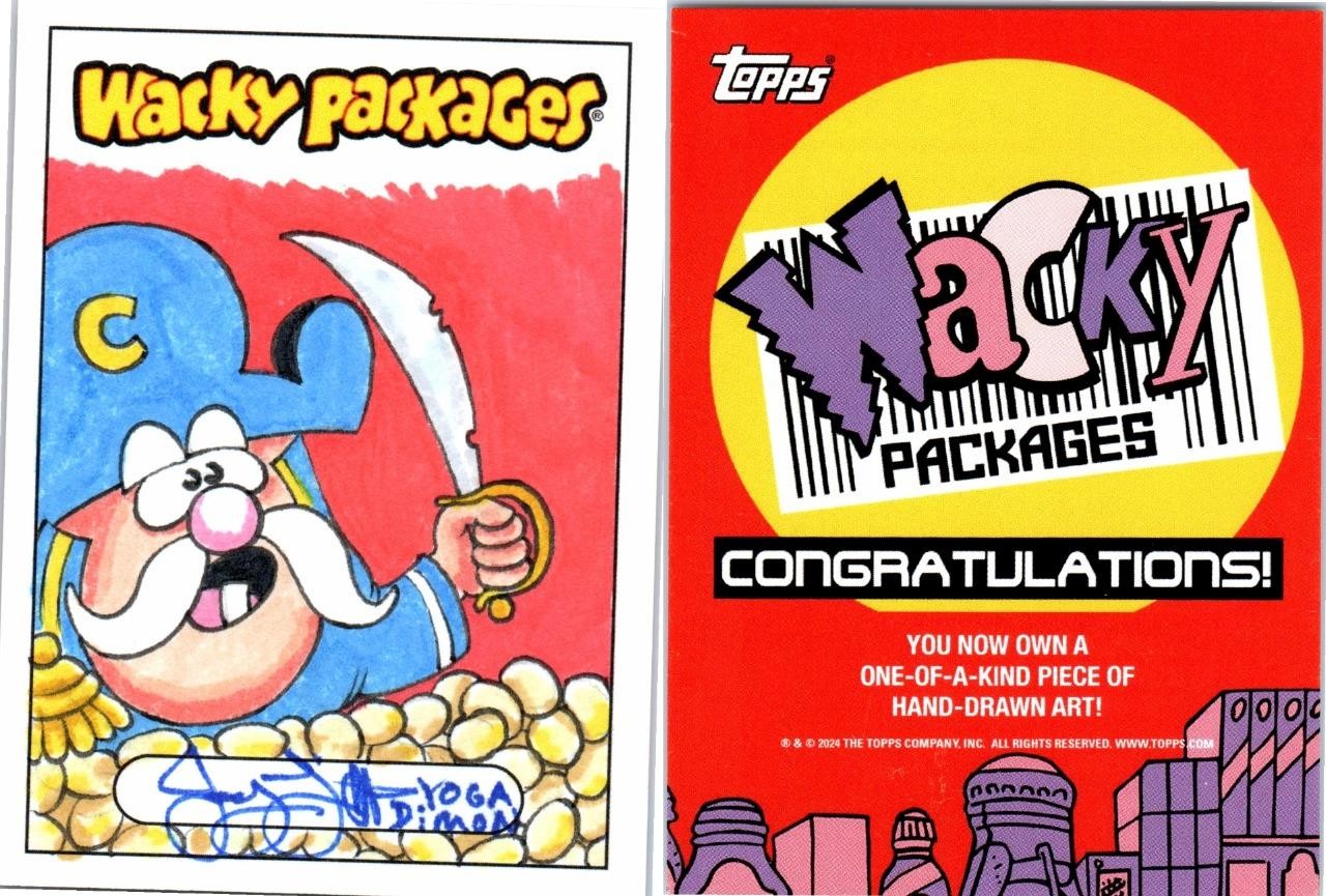 2025 WACKY PACKAGES – ARTIST SKETCH CARD – CAP’ N CRUD CHARACTER – Joey Fitchett