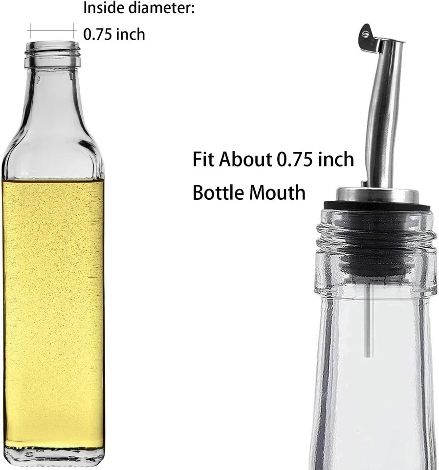 4 Pcs Oil Spout Liquor Bottle Pourer Spouts Stainless Steel Speed Pour Spouts Ol