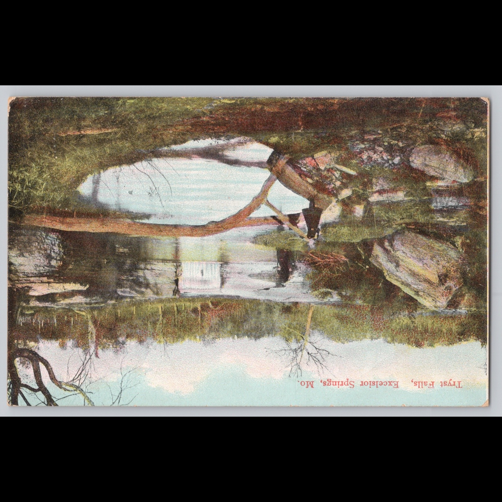 Postcard Tyre Falls Excelsior Springs MO Scenic View