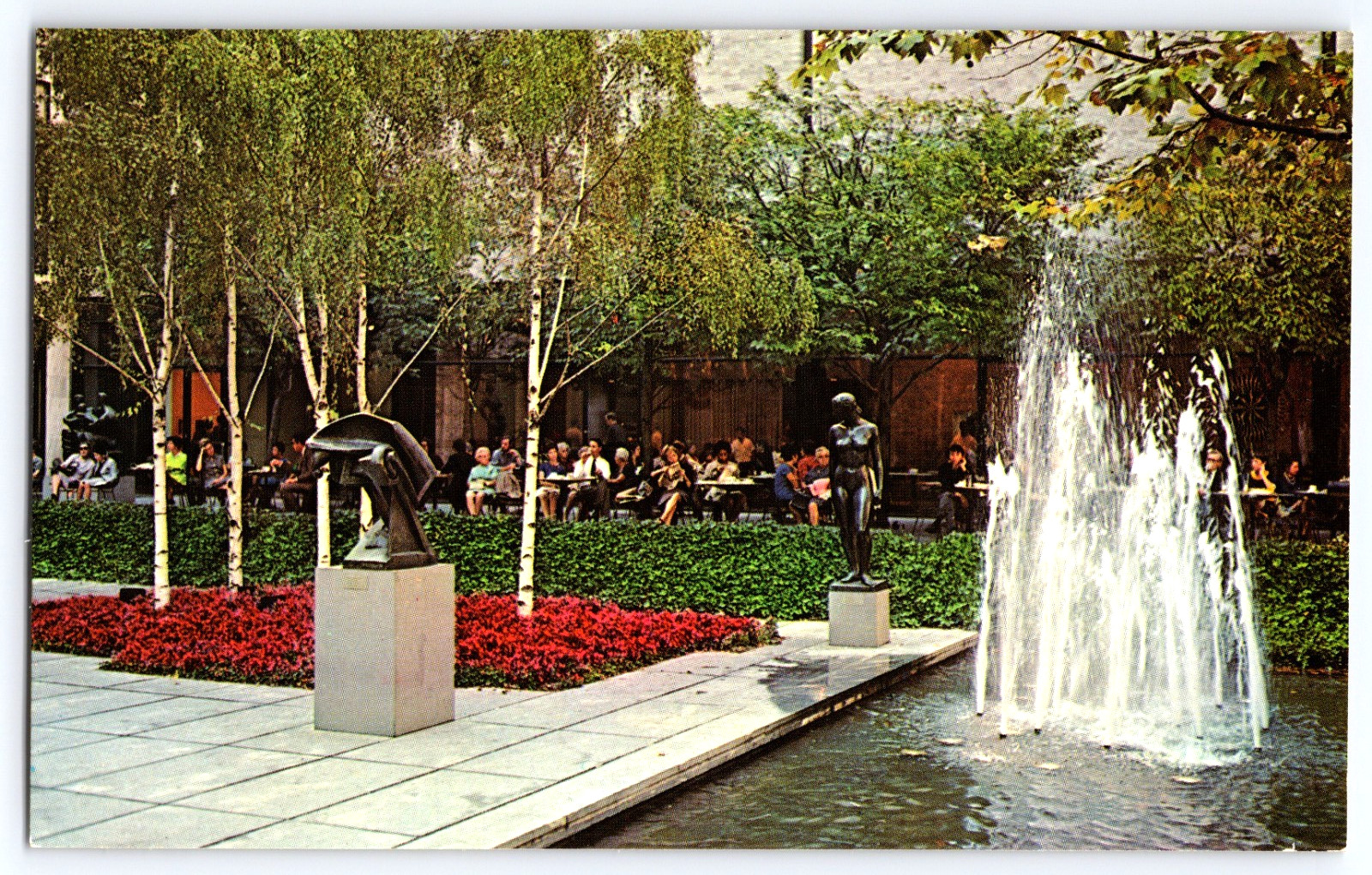 New York City New York NY Museum Of Modern Art Gardens Vintage Photo Postcard
