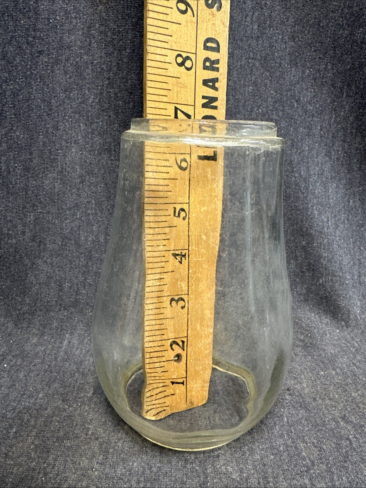Vintage Used Old Clear Glass Unbranded Lantern Shade Lamp Globe