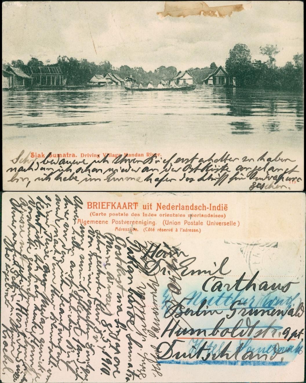 Postcard Mandan (Indonesia) lot at village 1905
