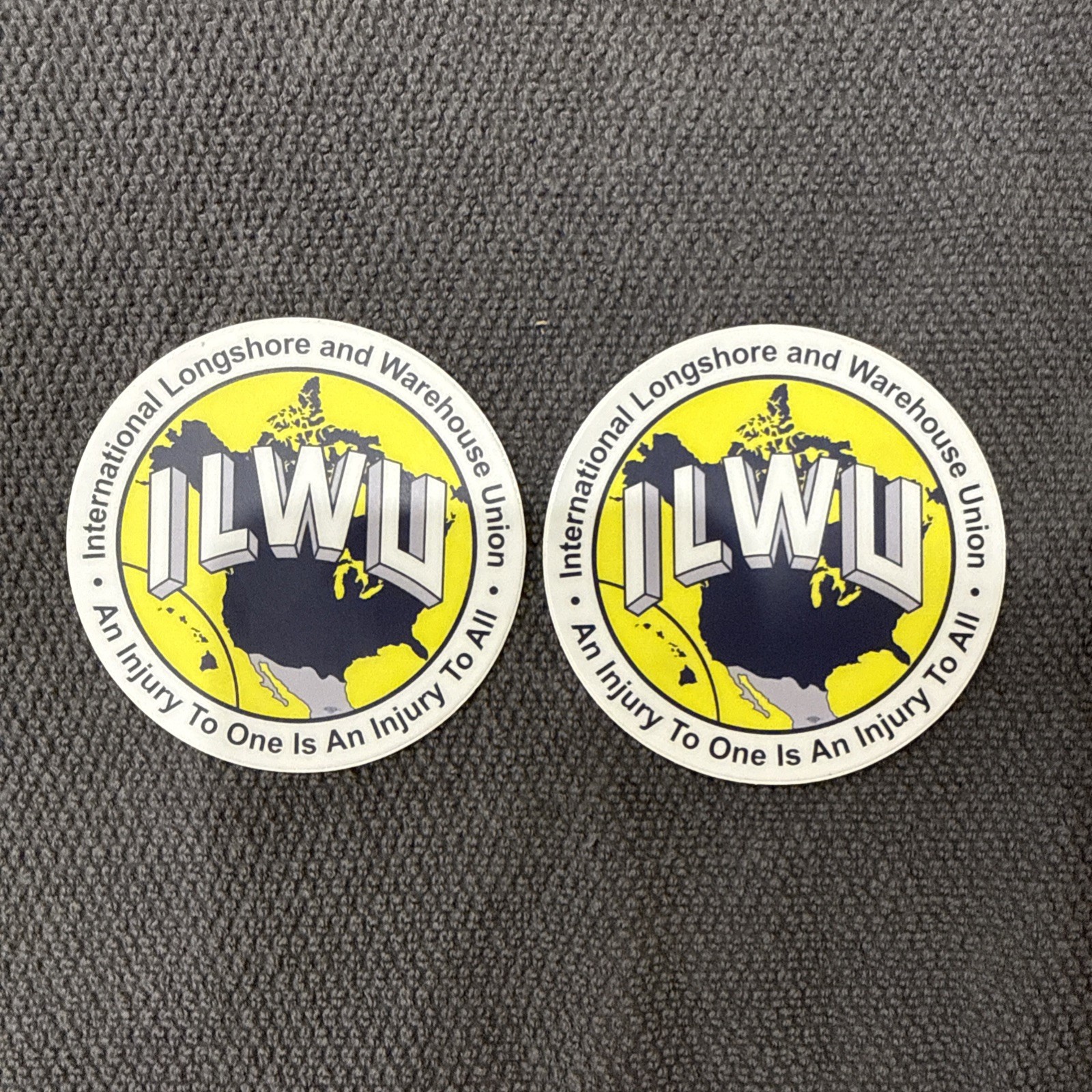 (2) ILWU Decal Stickers 3” x 3” Dockworkers FREE SHIPPING